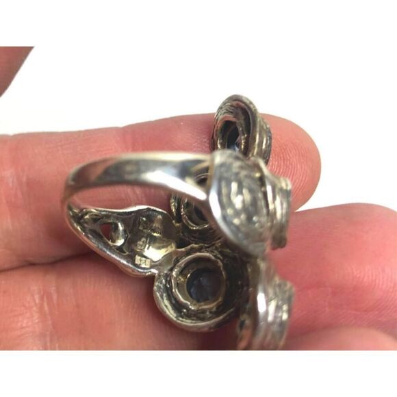 1534 HG Hagit Gorali Sterling silver 925 Blue topaz modernist ring sz 8 13.1g - Picture 3 of 3